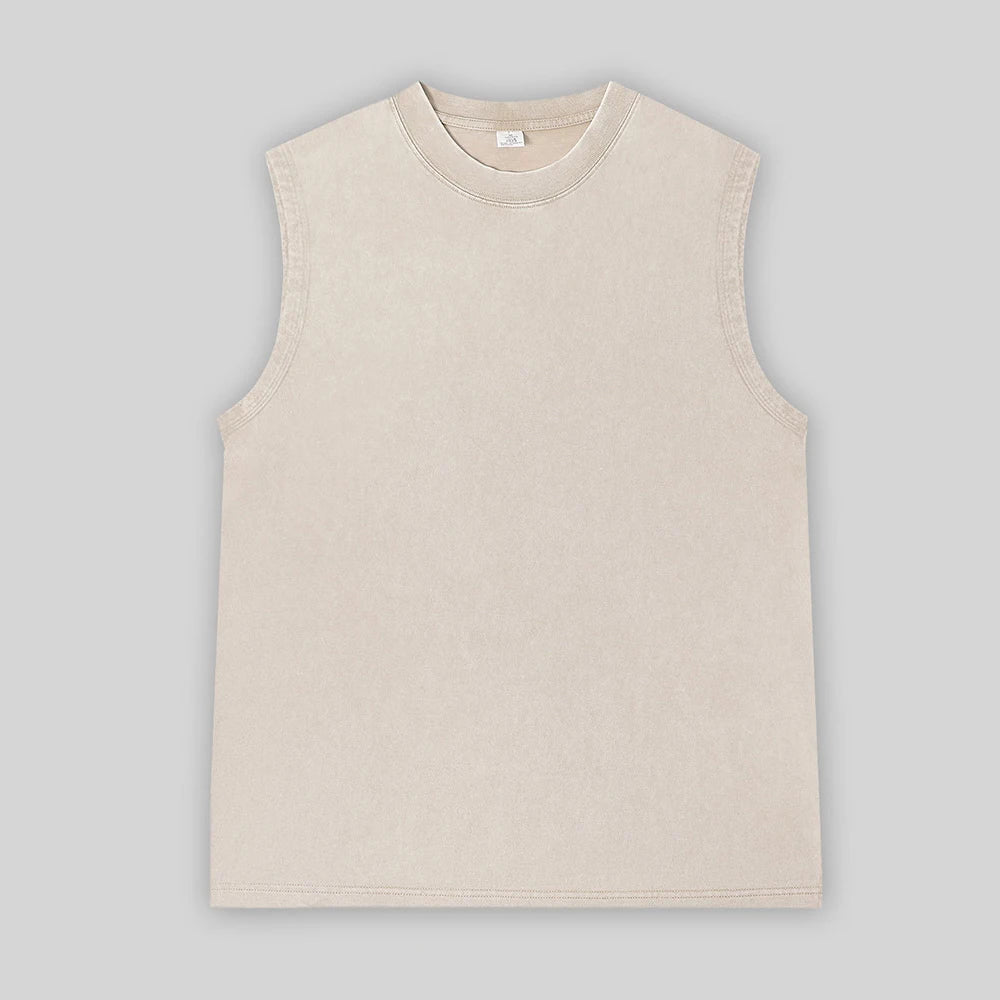 Vintage Acid Wash Cotton Tank Tops