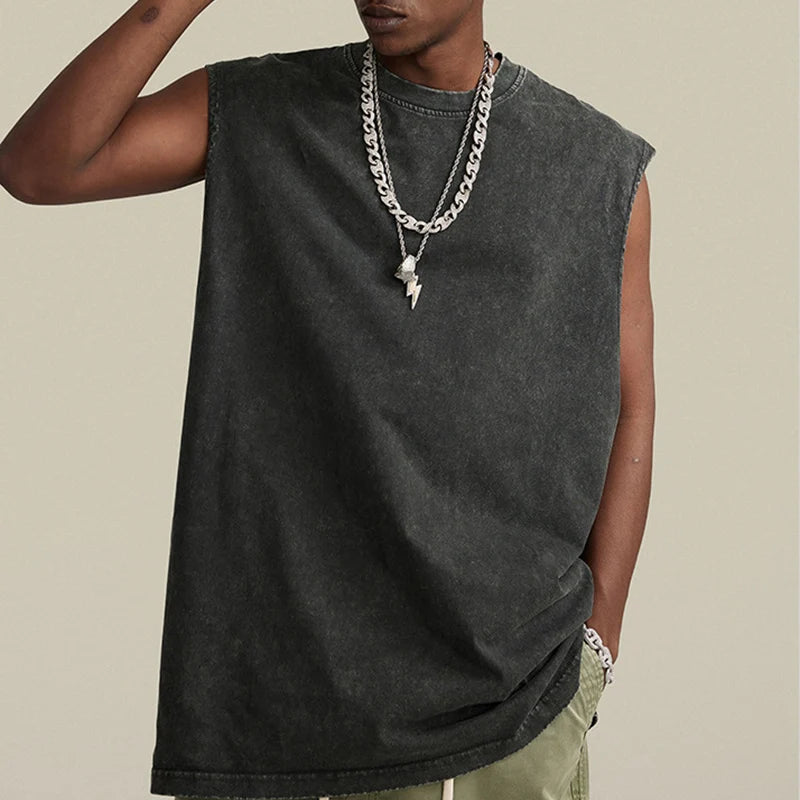 Vintage Acid Wash Cotton Tank Tops