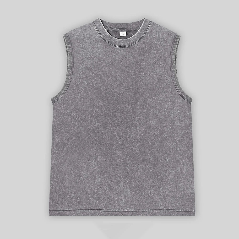 Vintage Acid Wash Cotton Tank Tops