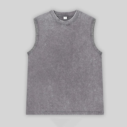 Vintage Acid Wash Cotton Tank Tops