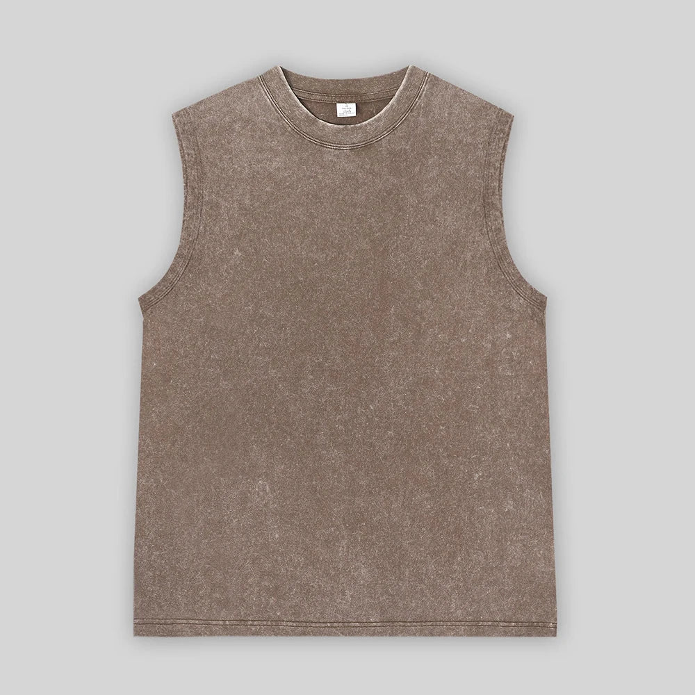 Vintage Acid Wash Cotton Tank Tops