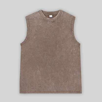 Vintage Acid Wash Cotton Tank Tops