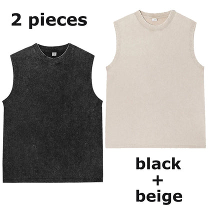 Vintage Acid Wash Cotton Tank Tops