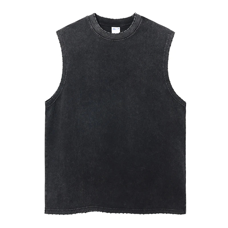Vintage Acid Wash Cotton Tank Tops