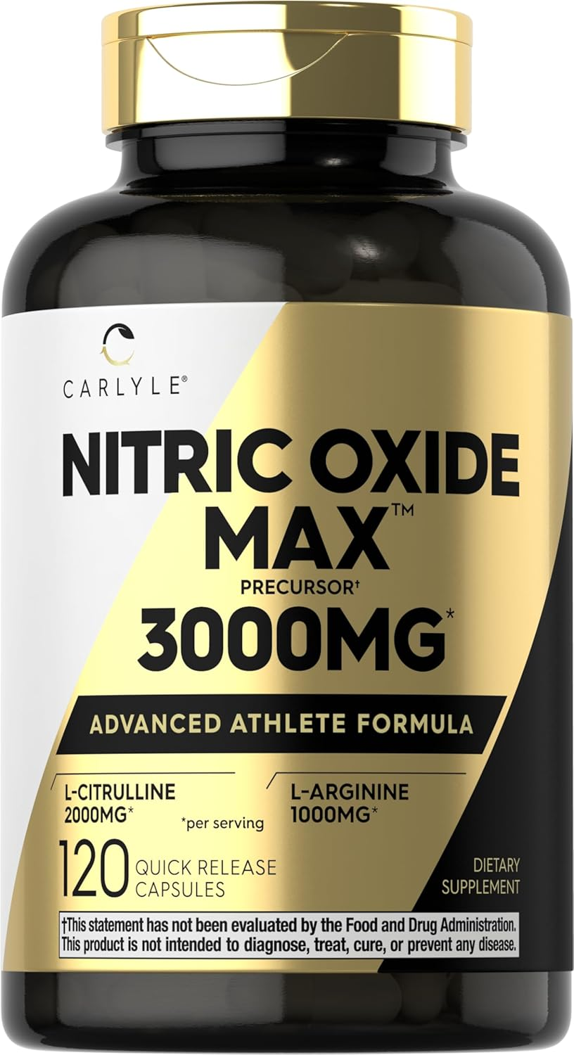Nitric Oxide Supplement 3000Mg | 120 Capsules | Pre Workout with L-Arginine